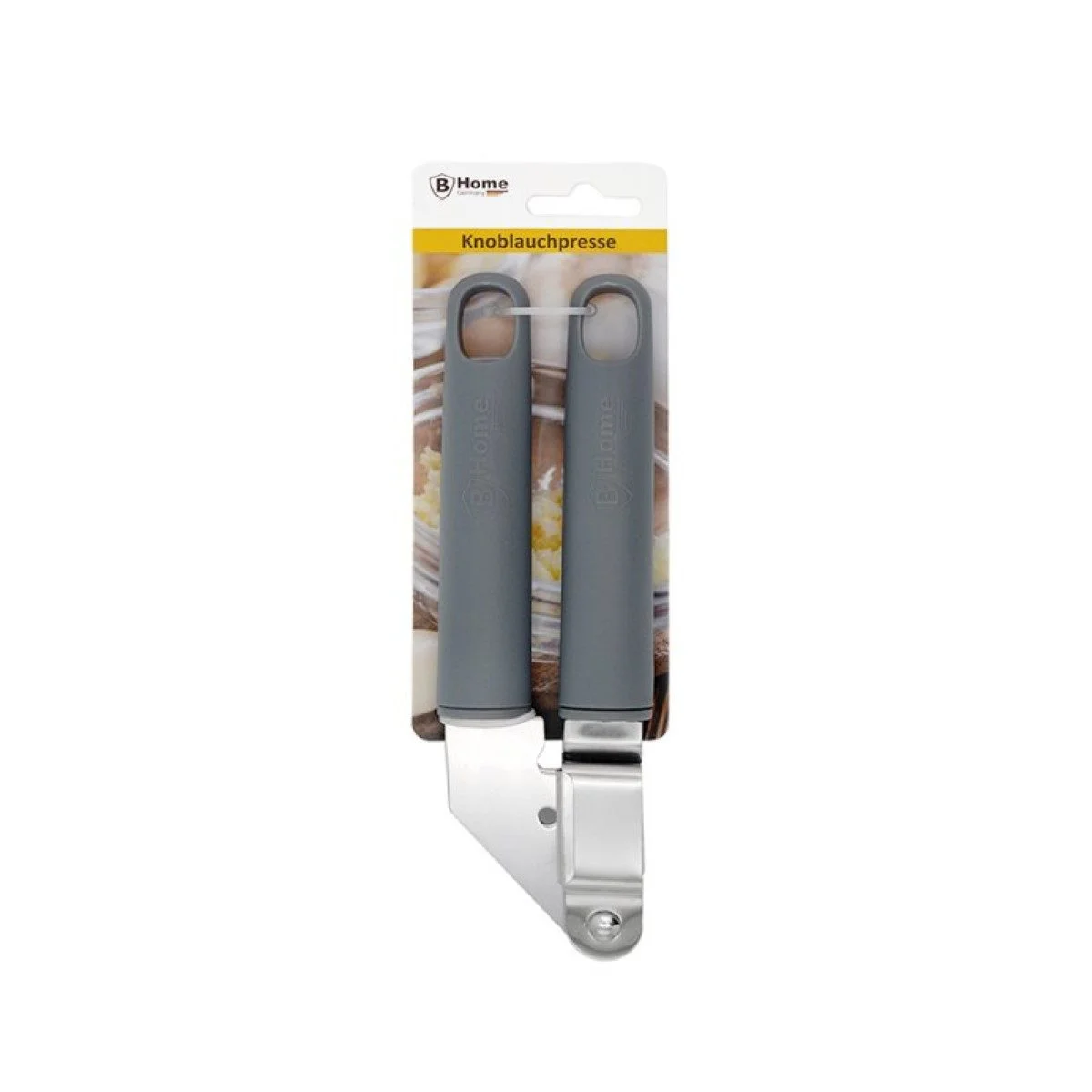 Knoblauchpresse aus Edelstahl – ergonomischer Griff & Siebeinsatz